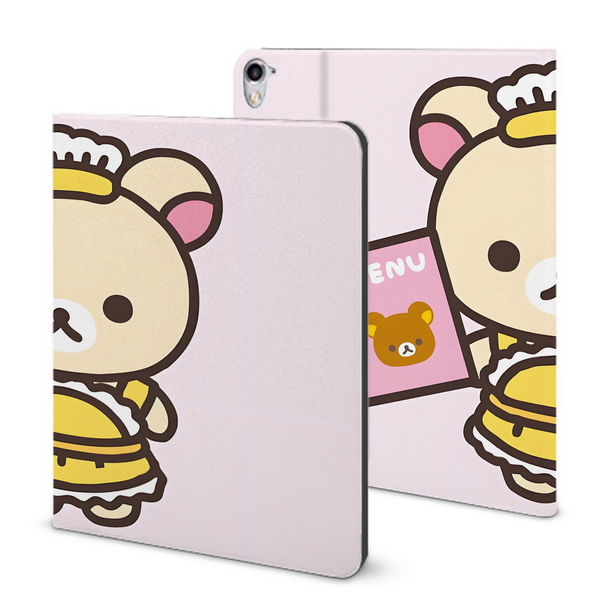 （画像用） リラックマ リラックマ キイロイトリ Rilakkuma Korilakkuma Kiiroitori IPad ケース ブック型 PUレザー TPU 耐衝撃 軽量 薄型 ペン収納なし 全面保護 IPad 各モデル対応